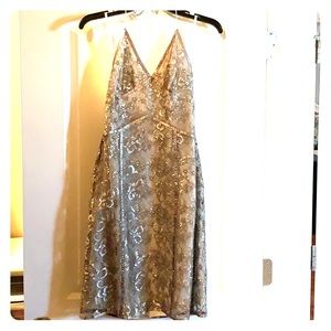 Gorgeous express dress satin and lace, tie halter